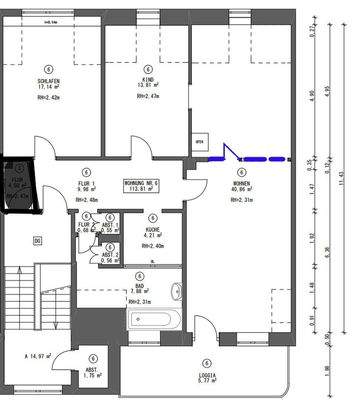 Blaue Linie (Wand kommt noch)