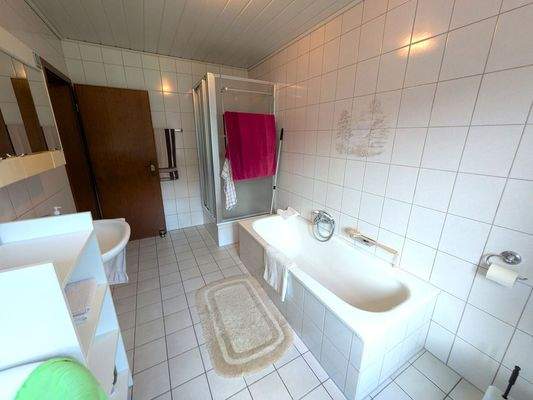 Tageslichtbad mit Dusche und gemütlicher Badewanne