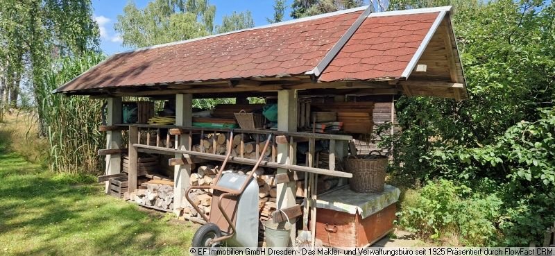 Doppelseitiger Holz-Brennholzunterstand