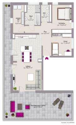 immoGrafik-Exposeplan-Wohnung Nr. 12, Penthouse Ha