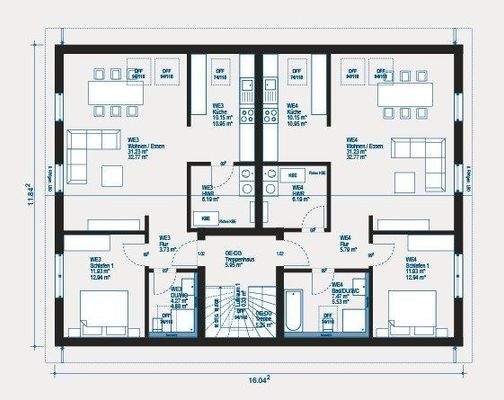Modernes Doppelhaus-Design