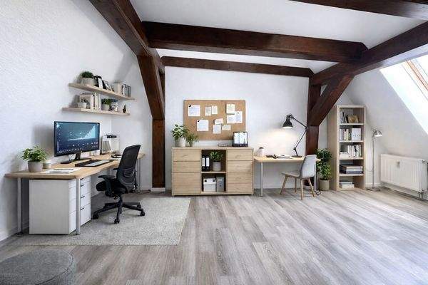 Einrichtungsbeispiel Arbeitszimmer DG