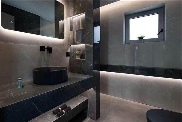 Kreta, Agios Onoufrios: Elegante Villa aus weißem Stein mit Meerblick zu verkaufen