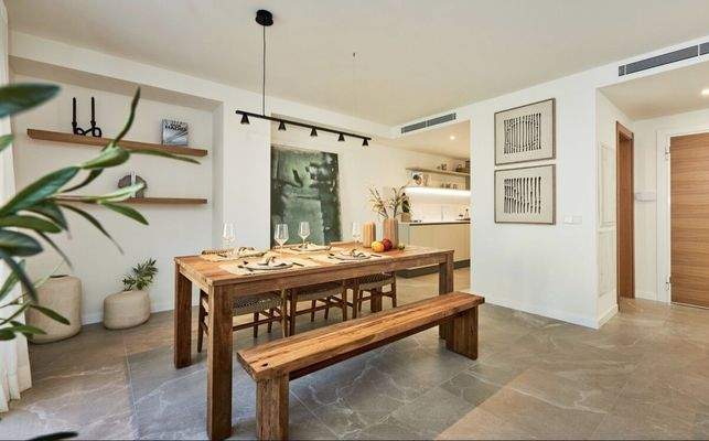 Offenes Wohngefühl durch harmonischem Küchenübergang