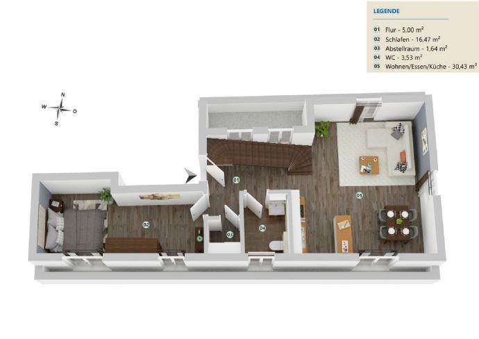 Traumhafte 2 Zimmer Maisonette-Wohnung Neubau inkl. Luftwärmepumpe und Provisionsfrei