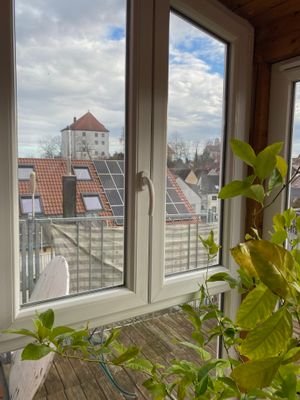 Ausblick zum Schloss vom Dachgeschoss