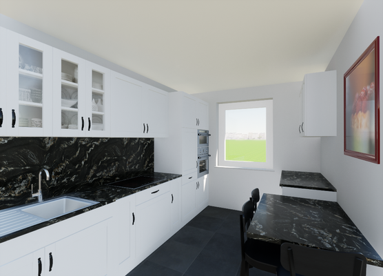 Kochbereich (Visualisierung, Wohnbeispiel)