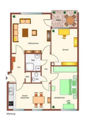 Grundriss der Wohnung