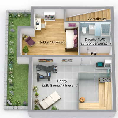 Grundriss UG Variante mit Bad