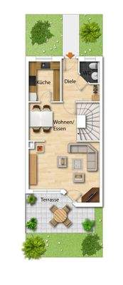 Grundriss EG (nicht maßstabsgetreu - kann vom Original abweichen)