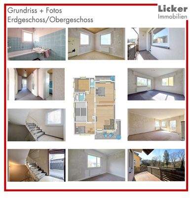 Grundriss + Fotos - Erdgeschoss-Obergeschoss