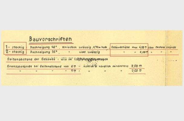 Bauvorschriften Auszug  Bebauungsplan