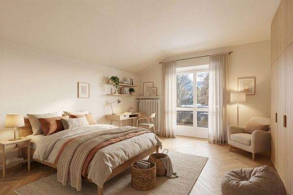 Schlafzimmer mit Balkon (Visualisierung)
