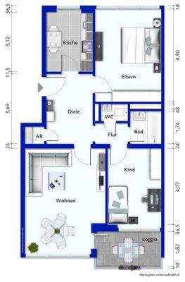 Grundriss für die Wohnung
