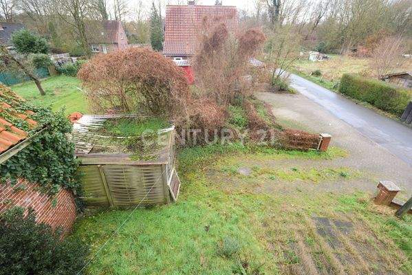 Ausblick in den Garten/ Hintereingang