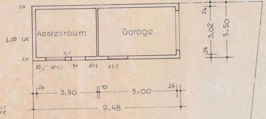 Grundriss Garage, Abstellraum