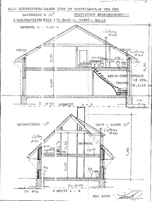 Schnitt für EFH u. Gewerbe