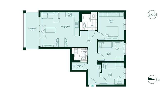 Grundriss der Eigentumswohnung