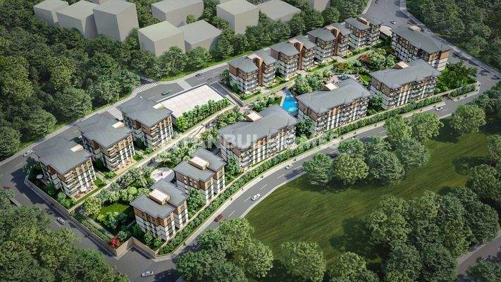 The Apartments in a Complex with Pool in Basaksehir