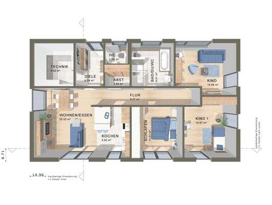 Gestaltungsbeispiel Grundriss 