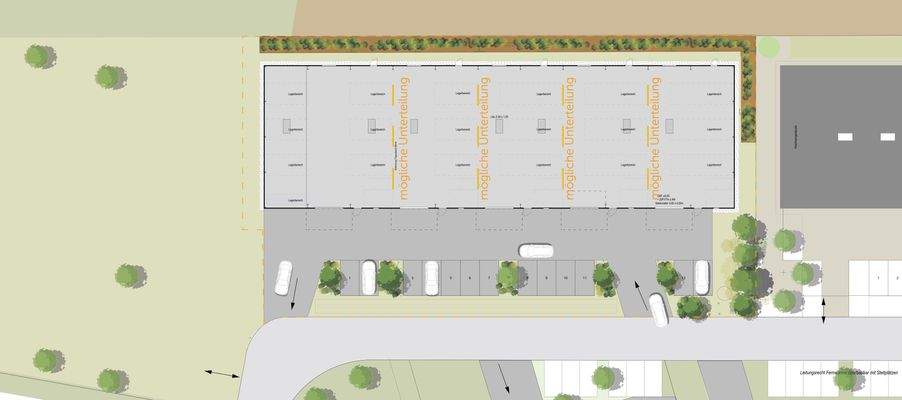 Grundriss mit möglicher Unterteilung