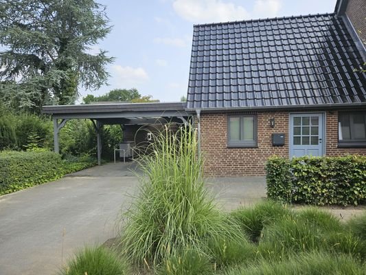 Ansicht Seiteneingang mit Carport