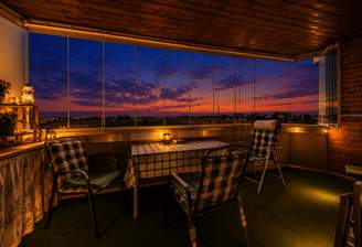 Balkon Abendvisualisierung