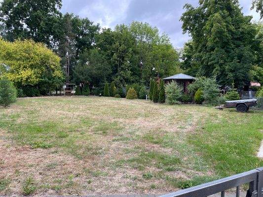 Blick aufs Grundstück von Einfahrt