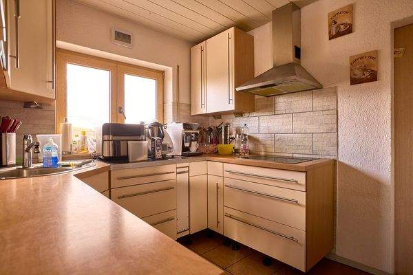 Blick in die Küche im Obergeschoss