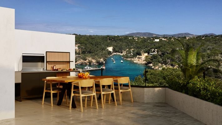 Dachterrasse mit Hafenblick