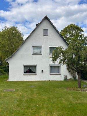 Garten mit Altbestand von der Straße 