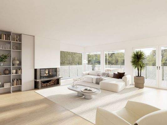 Virtuell eingerichteter Wohnbereich