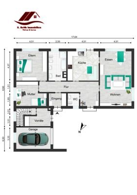 Grundriss-Ansichtfreistehendes