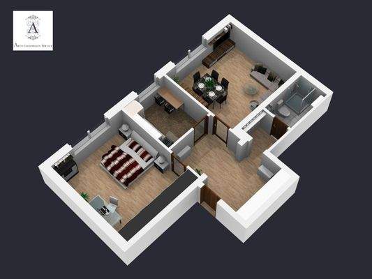 3D-Plan der Wohnung Ansicht 2
