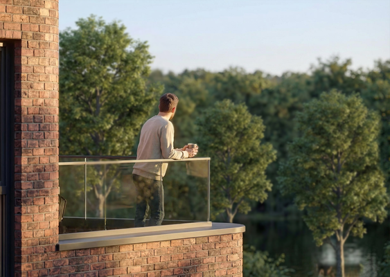 Mann mit Kaffee auf Penthouseterrasse.png