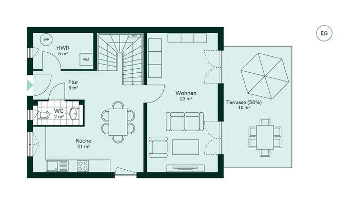 Geräumiges Erdgeschoss mit viel Stauraum