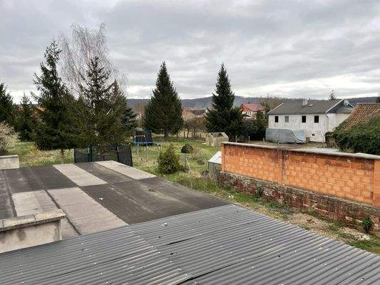 Blick auf das Dach Nebengebäde