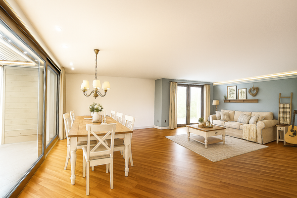 Wohnzimmer Landhausstil (KI generiert)