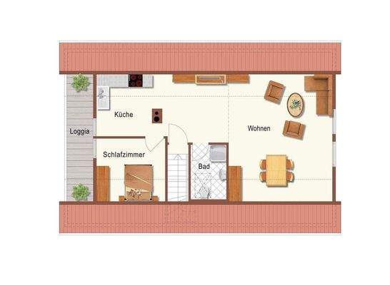 Grundriss-Skizze Dachgeschoss