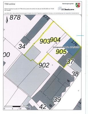 Lageplan Flurstücke 903, 904 und 905