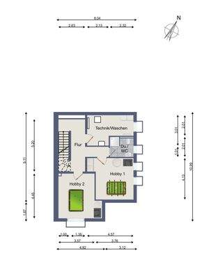 Unverbindlicher 2D Grundriss des Untergeschosses