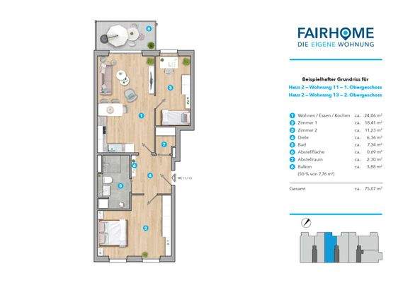 Grundriss Wohnung Nr. 11