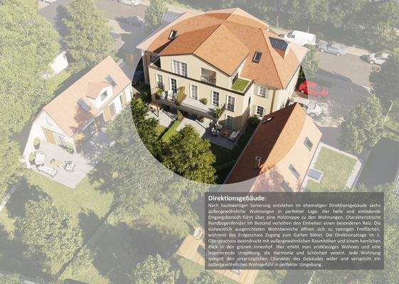 Direktionsgebäude Vogelperspektive