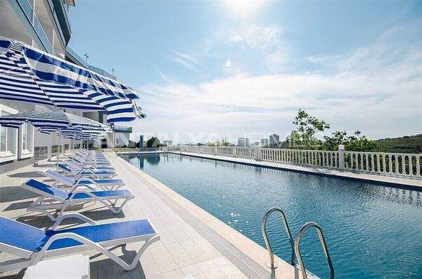 Sea and City View Apartment in a Social Complex in Alanya Kargıcak