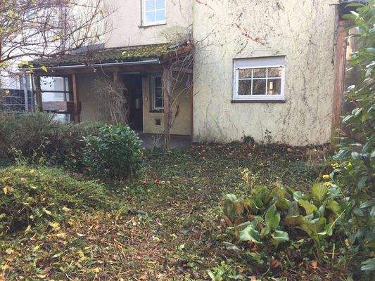 Blick vom Garten gen Küche