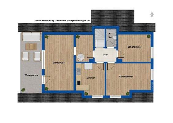 Grundriss - Wohnung im DG
