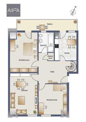 Grundriss Etagenwohnung