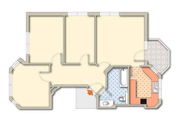 Grundriss Whg. 2, unmöbliert