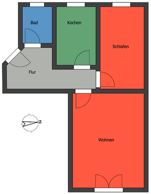 Grundrissskizze - Abweichungen möglich