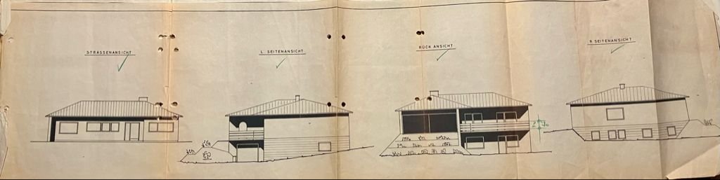 Seiten und Rückansicht Plan